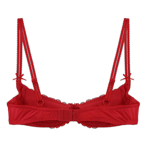 Dame 1/2 Cup Push Up Bøyle BH Blonde Undertøy Åpen Bryst Cup BH topper Justerbar Stropp Svamp Polstret BH Undertøy-WELLNGS Rose A M