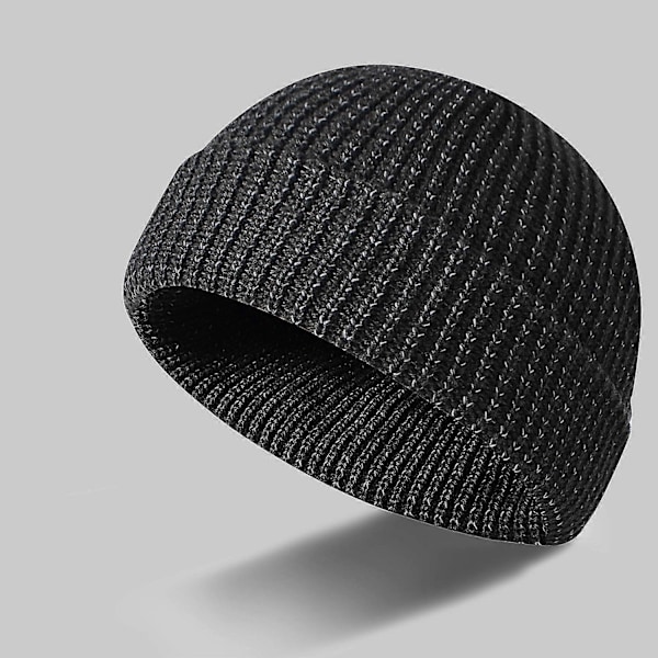 Reflekterende hatte til mænd og kvinder, fleksible reflekterende hatte, varme strikkede hatte, 54-58 cm - WELLNGS grey