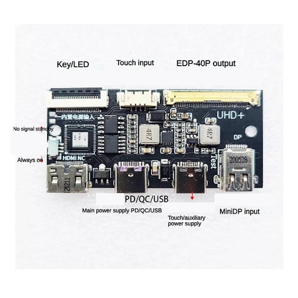 Mini DP til EDP Driver Board 4K 120HZ 2K144HZ 165HZ 240HZ for Bærbar Skjerm 1080P-WELLNGS