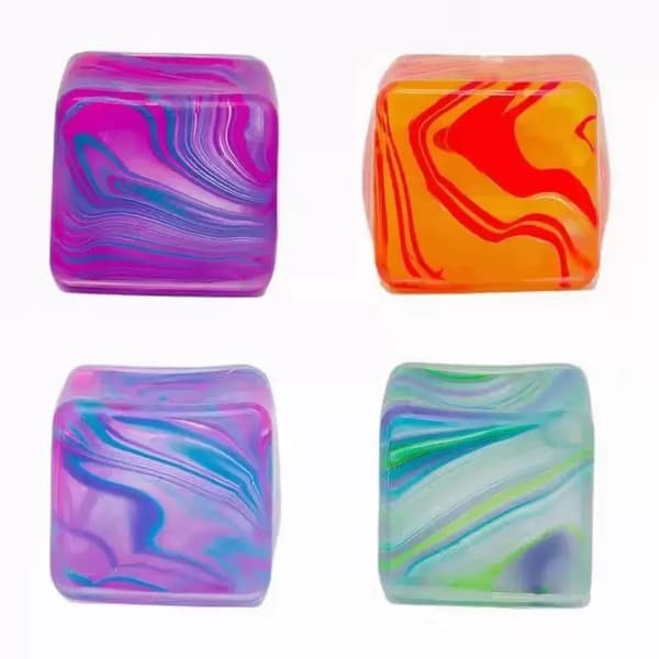 Stressaflastende legetøj Nee Doh Dreamy Water Drop Flowing Pattern Square Maltose Æltemusik Snowflake ice cube 5CM pink