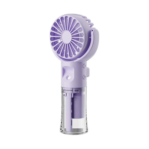 F4 Handheld Misting Fan Humidifying Misting Fan Hanging Neck Fan Folding Mini Handheld Fan,Purple-WELLNGS