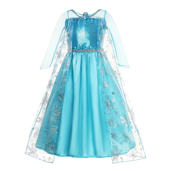 Elsa ja Anna Prinsessamekko Tytölle Halloween Karnevaaliasu Puolue Lasten Roolipeli Lumikuningatar Lasten Asu Asu Elsa 13-WELLNGS Elsa 13 9-10T (Size 150)