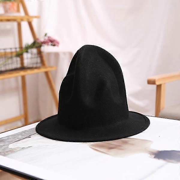 Pharrell Hat Filt Fedora Hat for Kvinner Menn Hatter Svart Topp Hat Mann 100% Australia Ull Cap-WELLNGS bordeaux