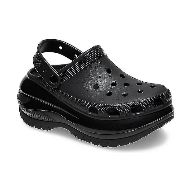Kvinnors klassiska tjocka Platcompatiblem skor Tjocka sula Slip On Sandaler-WELLNGS black 36-37