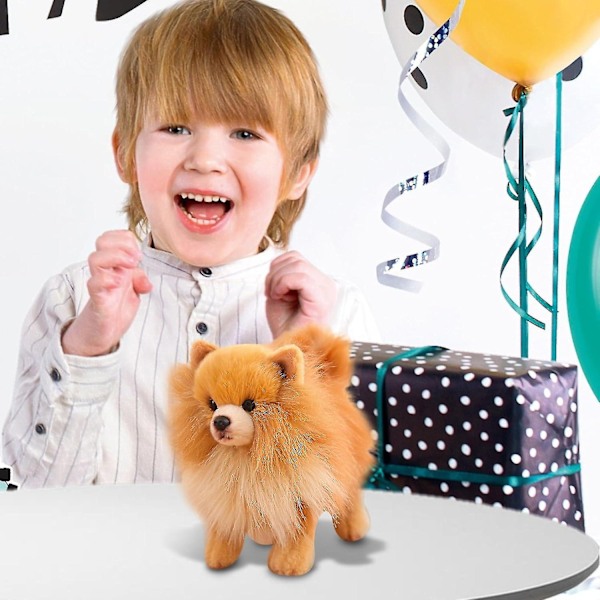 Pomeranian Pehmolelu Pomeranian Täytetty Eläin Söpö Simulaatio Pomeranian Täytetty Eläin Elävä Koiran Pehmo 25,4x22,9cm Puuvillatäytteinen Pehmo -WELLNGS