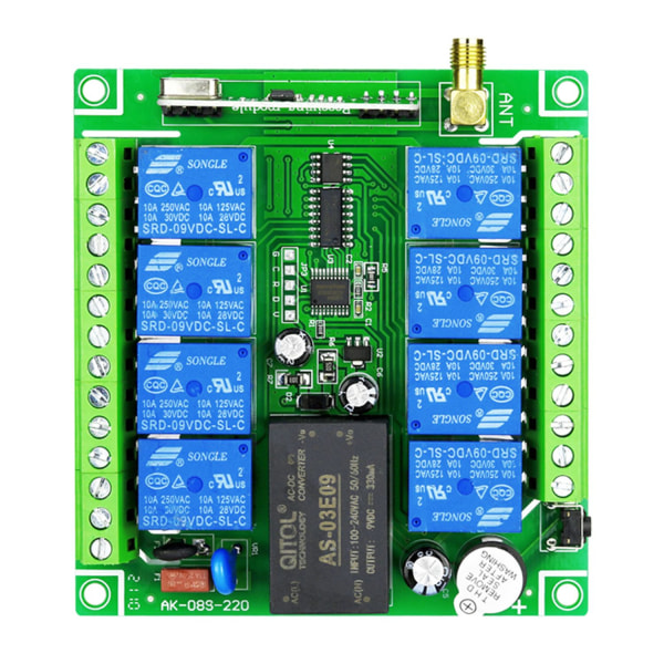 AC 220V-380V 8CH trådløs fjernbetjening LED-lyskontakt Relæudgang Radio RF-sender 315/433 MHz Modtager-WELLNGS null - 315MHz