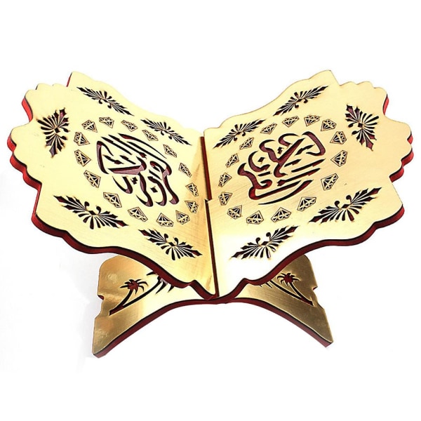 Retro Kuran Koran Holy Book Stand Hållare Trä snidad läsbokhylla Muslim-WELLNGS 30CM*20CM