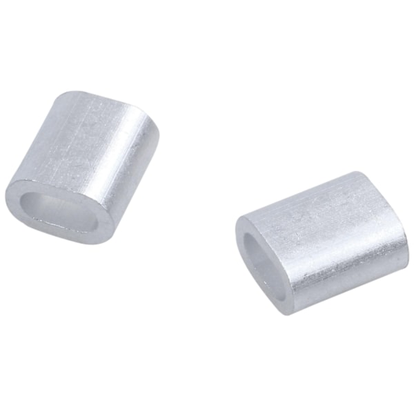 2mm Aluminium Dubbelhåls Vajerklämma Hylsa 80 st - WELLNGS
