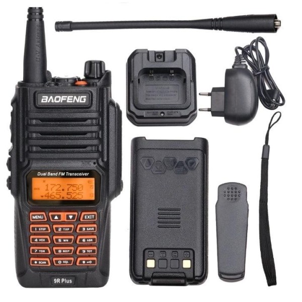 Baofeng UV-9R VHF / UHF Dual Band Walkie Talkie Walkie Talkie-WELLNGS black
