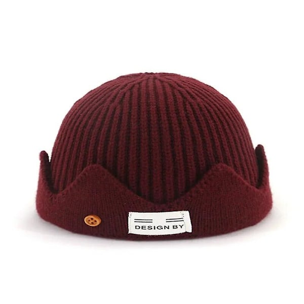 2020 Ny högkvalitativ vinter Riverdale Jughead Jones Cosplay stickad mössa kvinnor män ämne exklusiv krona hatt ull mjuk man mössa-WELLNGS Gray