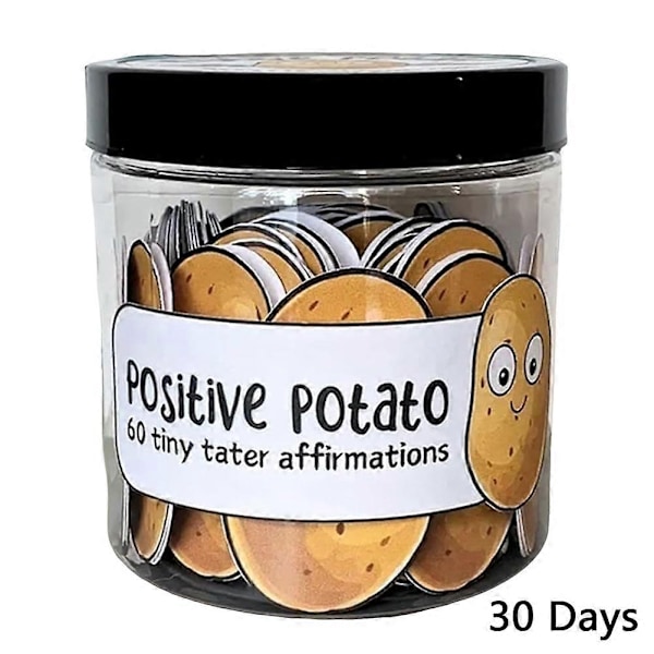 Positive Pickle - Vahvistuskortit tunnetukeen, 30/60 päivittäistä vahvistuskorttia ystäville ja perheelle - WELLNGS 30 Days Potato