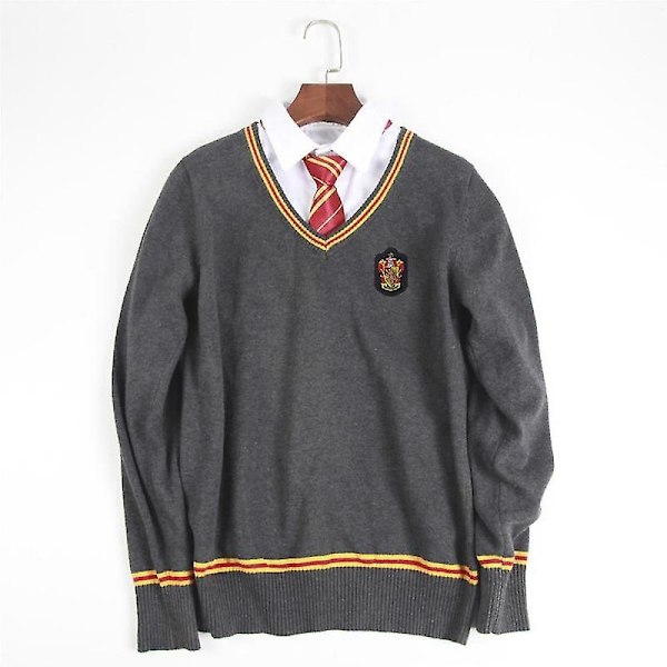 Gryffindor Jumper Vit Skjorta Slips Cosplay Herr och Dam Långärmad Pullover Harry-WELLNGS woman 2XL