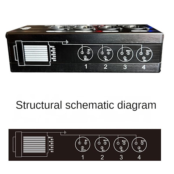 1 stk 4-kanals 3-pin XLR lyd- og DMX-over-nettverkskabel-forlenger, DMX512 nettverkssignalforlenger, -WELLNGS