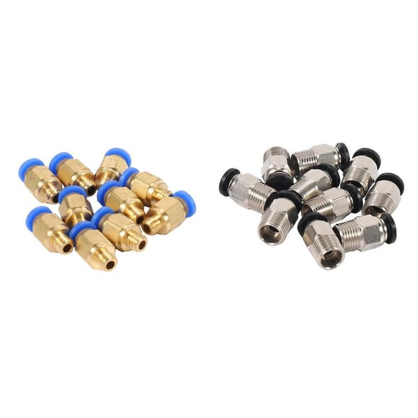 PC4-M10 Lige Pneumatisk Fitting Push to Connect + PC4-M6 Hurtig Fitting Kompatibel med 3D Printer Bowden-WELLNGS