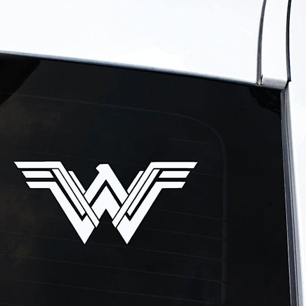 Wonder Woman -elokuvan logon heijastava auton korin, ikkunoiden ja tarrojen koriste Mengxi-WELLNGS Yellow