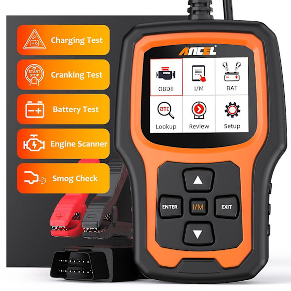 ANCEL AD410 PRO -vikakoodinlukija + akun testaus Moottorin tarkistus Täydellä OBD2-toiminnolla Auton diagnostiikkatyökalut - WELLNGS