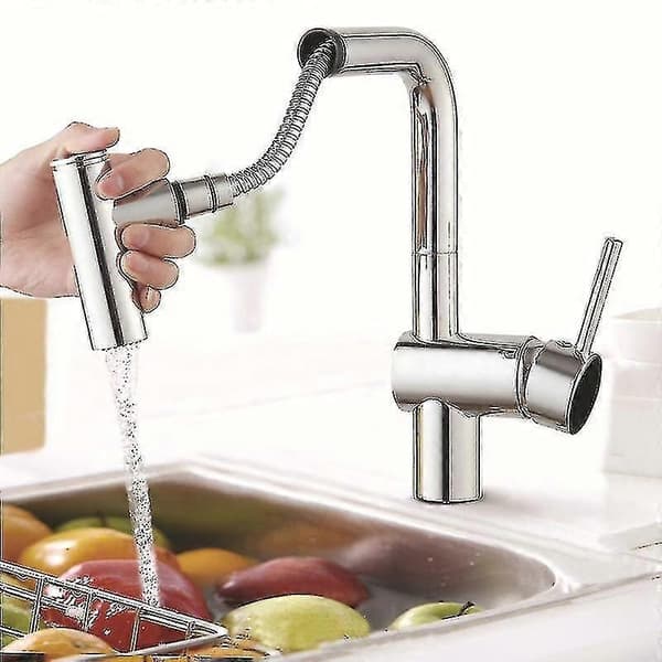 Kjøkken Baderom Kran Uttrekkbar Dusjhode Vannspray Erstatningshode - WELLNGS Electroplated
