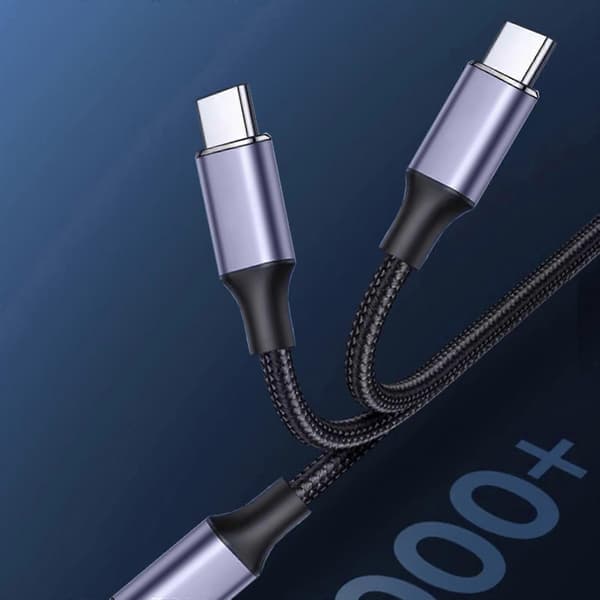 USB C -kaapeli 100W USB C - USB C -kaapeli Type C - Type C -pikalataus Nylonpunottu USB C - USB C -kaapeli puhelimelle - WELLNGS elbow