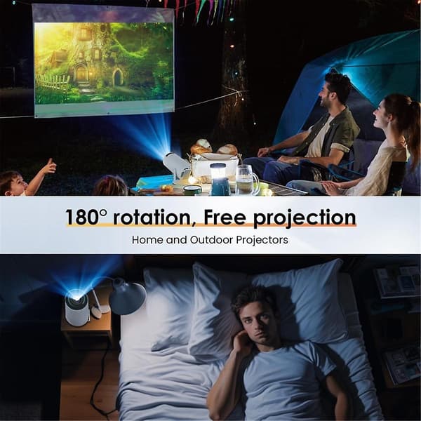 Smartprojektor med Android TV 11.0 5G WiFi Bluetooth Bærbar Projektor HD Mini Enhet for IOS & Android EU-plugg-WELLNGS