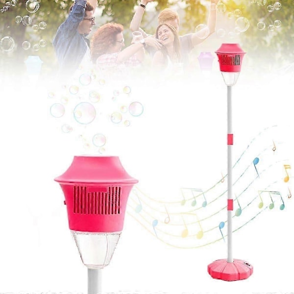 Automatisk Bubbelmaskin med Ställ, Ljus & Musik - 20 000+ Bubblor Utomhus Bubbelblåsare för Barn, Småbarn, Bröllop & Födelsedagsfester - WELLNGS Red