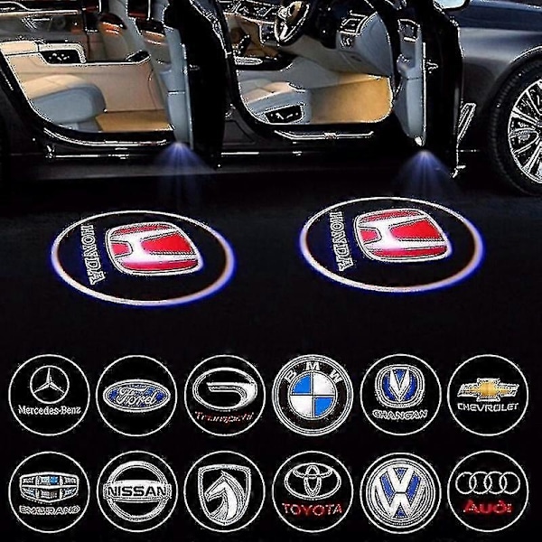 Case Pack Logo Projektor Trådløs Billedørlys Punch Fri Klæbende Bil Mærke Logo Projektor Lys Auto Til/Fra Bil Dekoration - WELLNGS Mitsubishi