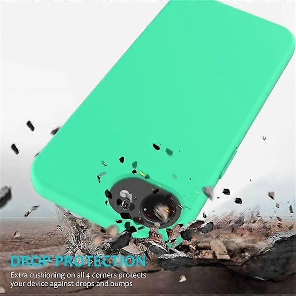 Kompatibelt skal för iPhone 16e, fallsäkert flytande silikon med mjukt foder, baksidesskydd - WELLNGS Green