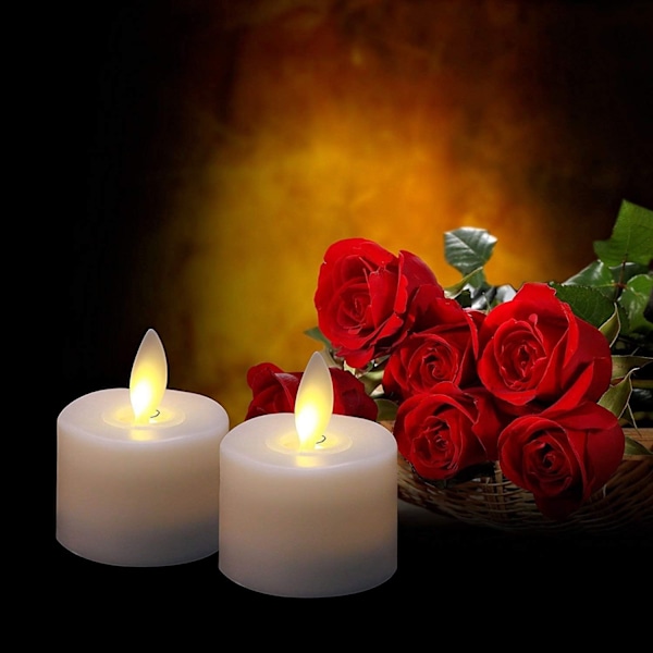 Batteridrevne flammefri LED-fyrfadslys 12 stk, blinkende mola veke LED-fyrfadslys jul halloween fest-WELLNGS