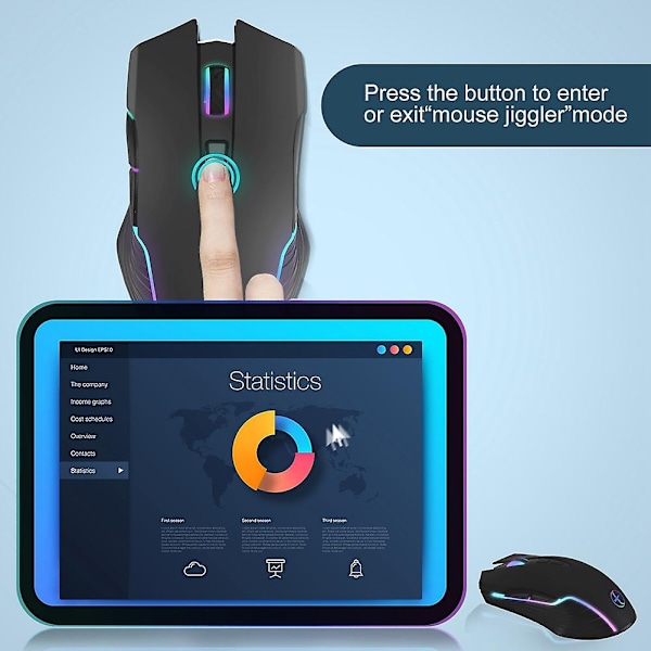 Trådløs mus med musebevegelse LED-oppladbar 2.4G mus ergonomisk mini mus USB optiske mus 1600 DPI-WELLNGS