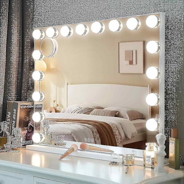 Led Hollywood Makeup Mirror Light Mirror Dimmable Led Bulbs (bare pære) Dd.-WELLNGS 6 lights