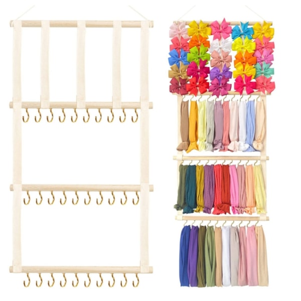 Baby Hovedbånd Bøjleholder Hængende Baby Hovedbånd Hanger Vægmontering Nyfødt Hovedbånd Holder Til Piger Hår Sløjfer-WELLNGS Multicolour