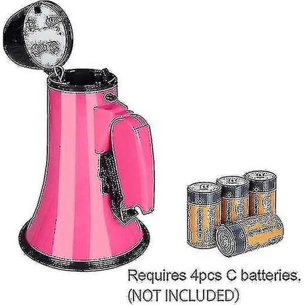 Bärbar megafonförstärkare 20 watt effekt, högtalare för röst och siren/larm med volymkontroll - WELLNGS Rose red