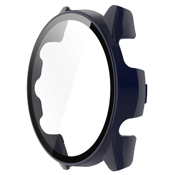 för Garmin Forerunner 265 Smartklocka PC Klockfodral med Härdat Glas Skärmskydd - Mörkblå-WELLNGS Dark Blue