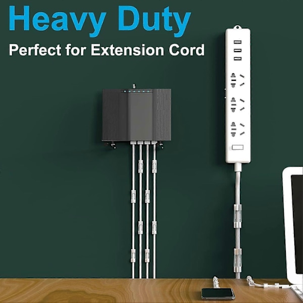 20-pakks Kabelorganisering Klips Selvklebende Hjemmekontor Transparent TV Bærbar Ethernet Kabel Data Strømledning Holder Organizer Klips - WELLNGS S