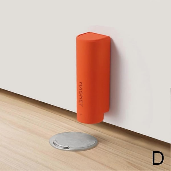 Magnetisk dørstopper i rustfrit stål, grå sort sømfri dørbase - WELLNGS Orange