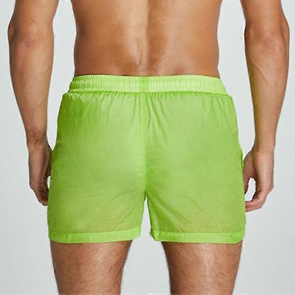 Mænds transparente badebukser | Mænds transparente shorts | Mænds transparente trusser - WELLNGS Green XL