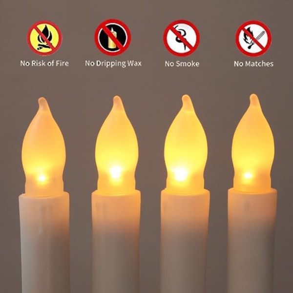 12 st Flamlösa LED-ljus Lampor Batteridrivna Votive LED Taper Candles, 6,5 x 0,9-WELLNGS