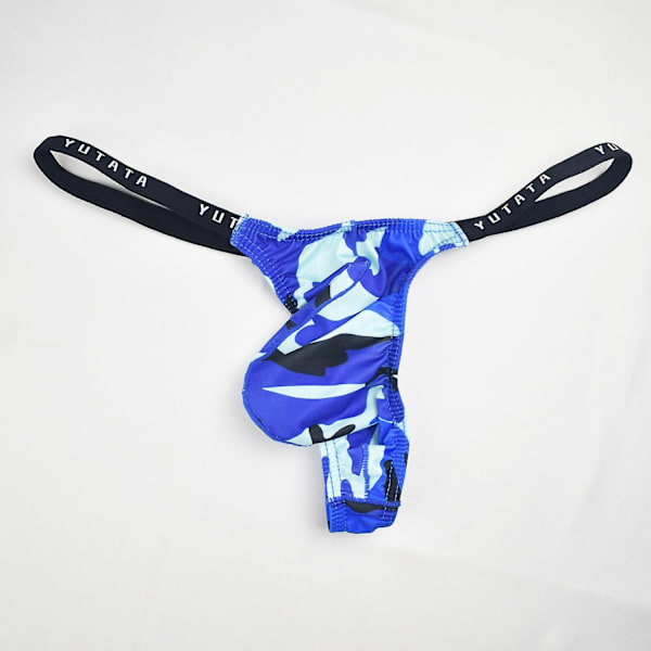 Miesten viileä camouflage-stringi-alusvaatteet, kuumat matalavyötäröiset miesten stringi-g-string-bikinit - WELLNGS Royal blue camouflage XL