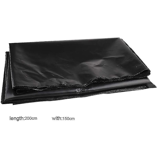Sort HDPE Gummi Damfolie til Små Damme, Fiskedamme, Havefontæne 1.5 X 2m-WELLNGS