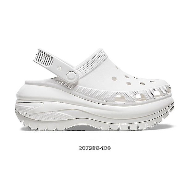 Kvinners klassiske tykke platkompatible sko tykke såle slip på sandaler-WELLNGS White 38-39
