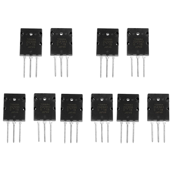 5 Pair Black 2SA1943 2SC5200 High Power Matched Audio Transistor-WELLNGS