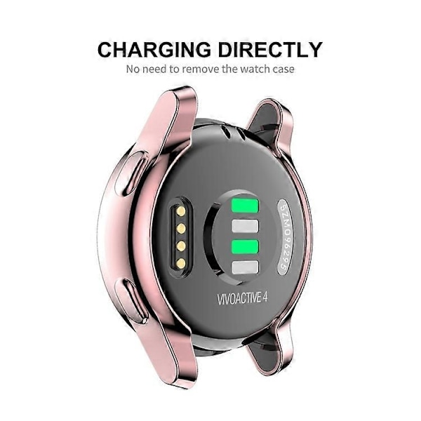 Garmin Venu 2S 40mm / Vivoactive 4S 40mm Hat-Prince Täyspeite Elektrolyyttipinnoitettu TPU Pehmeä Kotelo - WELLNGS Pink