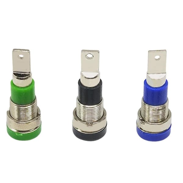 12 stk. 4 mm Banan Jack Stik Hun Adapter Panelmontering Bindingsstolpe M4x28 mm Perfekt til Testudstyr 30-60vdc-WELLNGS Blue
