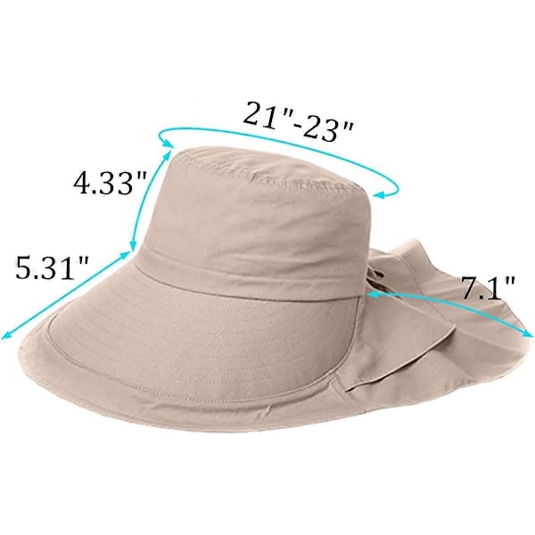 3-pakning Dame Solhatt med Hestehaleåpning, Nakke-klaff, Bred Skygge, UV-beskyttelse, Bøttehatt, Sommer, Strand, Fiske, Fottur, Hagearbeid, UPF 50+ - WELLNGS 3 Pack-3