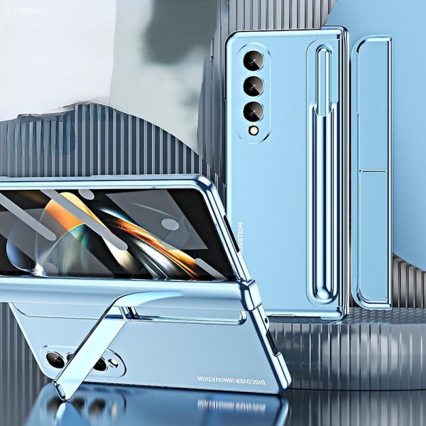 Z Fold 5 case med skärmskydd, case kompatibelt Samsung Galaxy Z Fold 5 med pennfack & stöd och kapacitiv penna