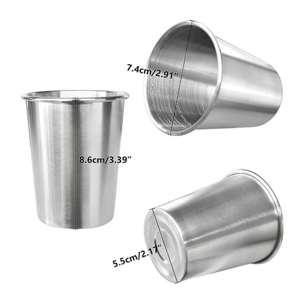 6-pak 23 cl Børnekrus i rustfrit stål, børne-pintkrus, stabelbare holdbare metalkrus, brudsikre drikkeglas, bedste gave - WELLNGS