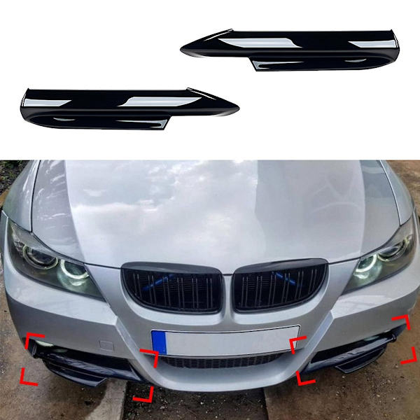 Frontspoiler läppvinkel diffusor splitter spoiler skydd - WELLNGS för 3-serie E90 E91 320I 330I 2005-2008