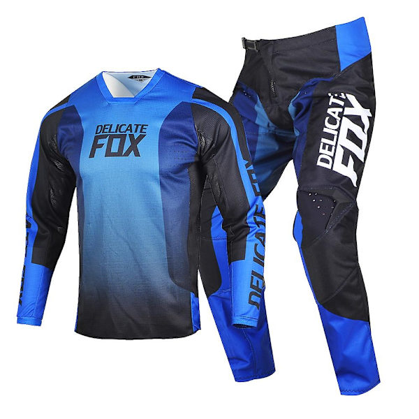 Hieno Fox 180 360 Jersey Housut Varusteet MX Combo Moottoripyörä Bmx Dirt Bike Puku ATV UTV Pyöräilyasu Enduro Sarjat Miehille-WELLNGS Green Pant 34 Jersey L