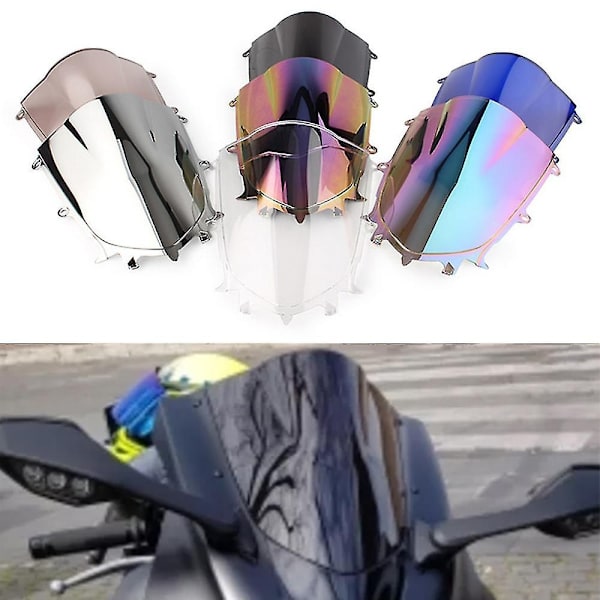 Vindskjerm for Yamaha Yzf R6 600 R7 700 Yzfr6 Yzfr7 2017-2022 Dobbel boble vindskjerm motorsykkel tilbehør kåpe deflektor-WELLNGS Smoke