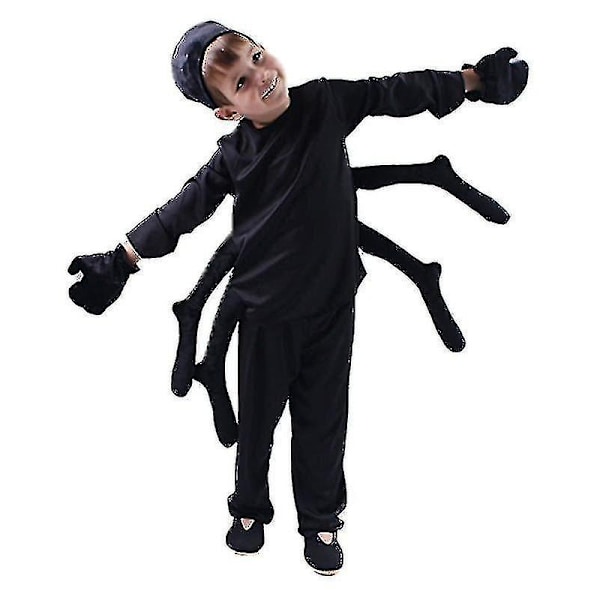 Barn Djurkostym Barn Barn Svart Spindel Kostym Tarantula Cosplay för Pojkar Flickor Halloween Purim Karneval Fest Fantasia Klä Ut-WELLNGS 130-140CM