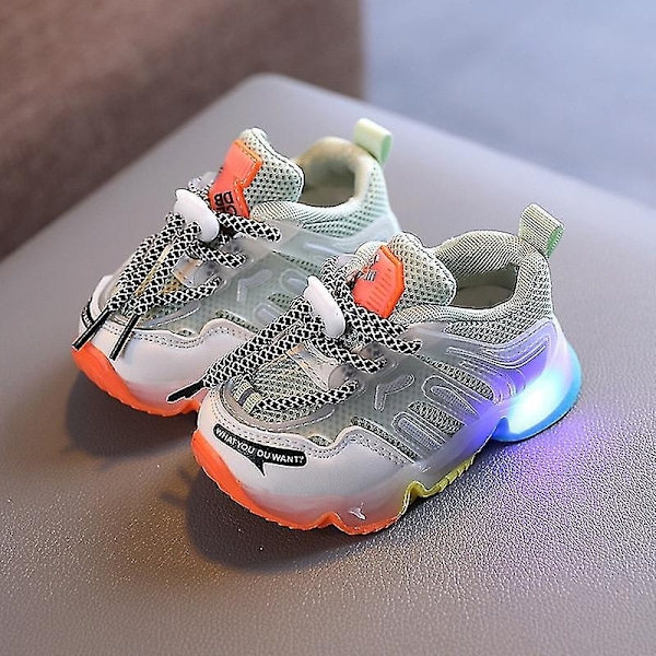 Frozen Elsa Mesh Sneakers Børnesko Sommer Efterår Led Børn Lysende Piger Let Baby Sneaker Sportsko Størrelse 22-31-WELLNGS Red 30